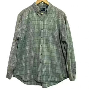 Polo by Ralph Lauren gray plaid men’s button-down casual shirt. Size large.